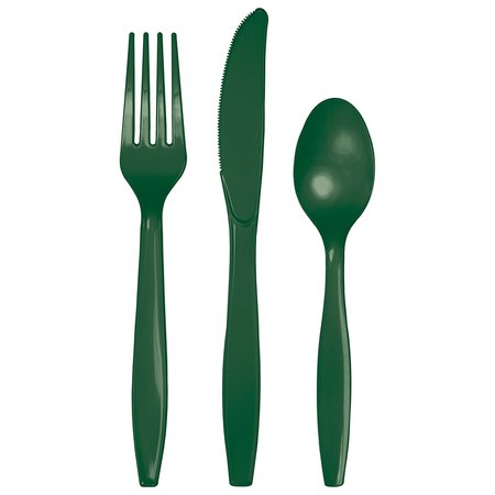 TOUCH OF COLOR Green Assorted Plastic Cutlery, Hunter, 288PK 013124